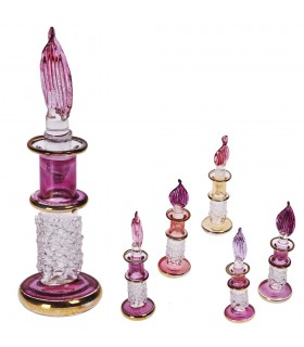 Perfumero Artesano Cristal - Diseño Relieves - 8 cm