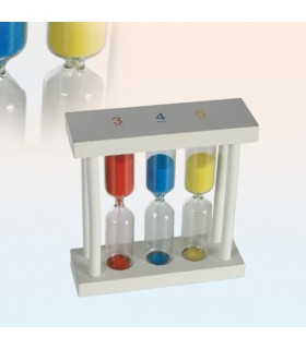 Weiße Sanduhr - 1, 3 und 5 min - Sand Farben - 10 cm