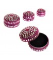 Set of 3 Shiny Glitter Boxes - Velvet - Colors