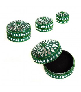 Juego 3 Cajitas Brillantes Purpurina - Terciopelo - Colores