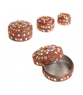 Juego 3 Cajitas Brillantes Purpurina - Terciopelo - Colores