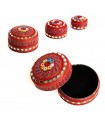 Juego 3 Cajitas Brillantes Purpurina Floral-Terciopelo - Colores