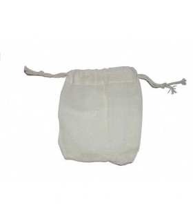 Dadi ideale di sacchetto - stringa chiusa - cotone lavato - 10 x 9 cm