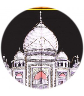 Tela Algodon India- Mezquita Taj Mahal -Lentejuelas-177 x 115cm.