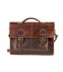 Handmade Leather Briefcase - 4 bays - double close buckle