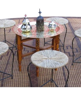 Mesa de Latón Para Tetería - Patas Madera Plegables -desde 40 cm