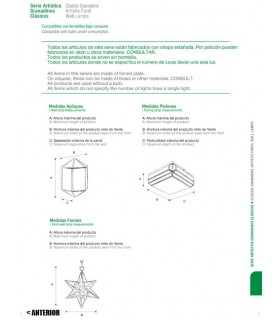 Farol Envejecido Modelo Renacimiento - Serie Andalusí Granadina - Varios Acabados