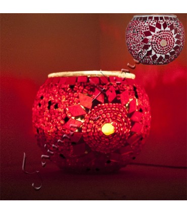 Portavelas Turco - Cristal Murano -Artesania Turca Tamaño 2