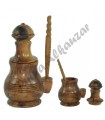 Recipiente Y Palo de Madera  (Kujul) -Raiz de Tuyya (Sabina)