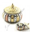 Cajita Bronce Grande- Grabado Floral Relieves - 6 cm