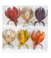 Lampada pelle tavolo fiore - vari colori - su tela con hennè