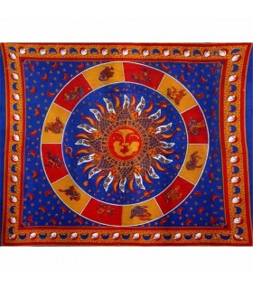 Tela Algodon-India- Sol con Zodiac-Artesana-210 x 140 cm