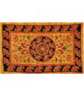 Stoff Baumwolle Indien-Elefante Pecock-Handwerker-140 x 210 cm