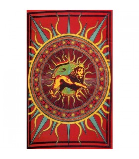Tela Algodon-India- León Rasta-Artesana-135 x 210 cm