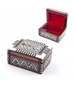 White Rectangular Box -Mother of Pearl -Velvet - Inlay from Egypt