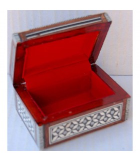 Little White Trunk Square - Nacar - Velvet - Inlaid in Egypt