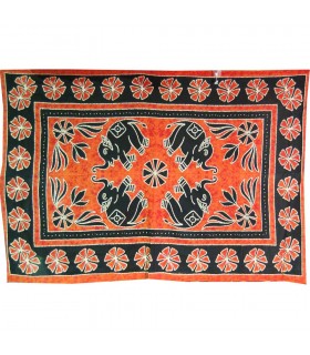 Tela Algodon India- Elefantes Floral  -Artesana-140 x 210 cm