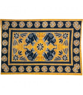 Tela Algodon India- Elefantes Floral  -Artesana-140 x 210 cm