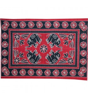 Tela Algodon India- Elefantes Floral  -Artesana-140 x 210 cm