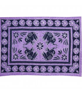 Tela Algodon India- Elefantes Floral  -Artesana-140 x 210 cm