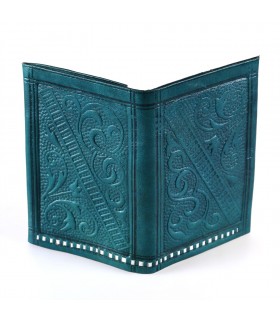 Cartera de Piel Rectángular - Cuero Grabado - Varios Colores