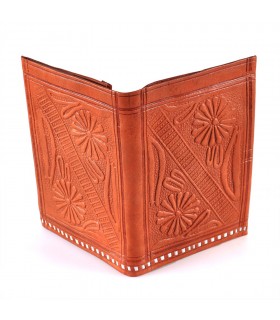 Cartera de Piel Rectángular - Cuero Grabado - Varios Colores