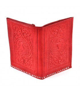Cartera de Piel Rectángular - Cuero Grabado - Varios Colores