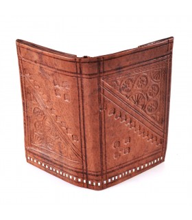 Cartera de Piel Rectángular - Cuero Grabado - Varios Colores