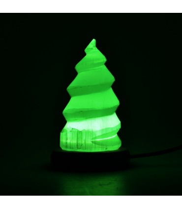 Lámpara Selenita Espiral - USB - Mineral Natural