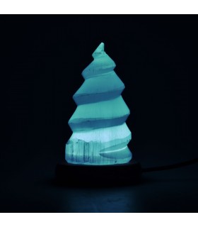Lámpara Selenita Espiral - USB - Mineral Natural