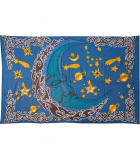Tela Algodon India-Luna Durmiendo-Artesana-135 x 210  cm