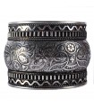 Brazalete Plateado - Grabado Floral - Alpaca