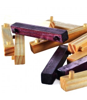 Game cube wood detachable - wit - puzzle - 7 x 7 cm