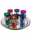 Juego 6 Vasos de Té Grabados -  Filigrana Floral Henna - Diseño Mariposa