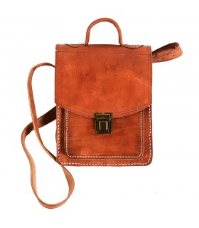 Cartera Artesana Cuero - Gran Calidad - 2 Compartimentos - 27 cm