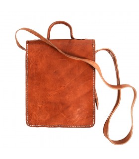 Cartera Artesana Cuero - Gran Calidad - 2 Compartimentos - 27 cm
