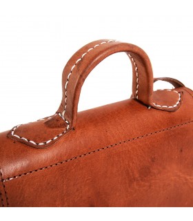 Cartera Artesana Cuero - Gran Calidad - 2 Compartimentos - 27 cm
