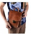 Cartera Artesana Cuero - Gran Calidad - 2 Compartimentos - 27 cm