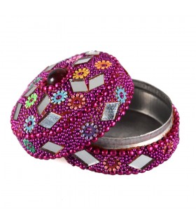 Bright round box - pill box - various colors - without velvet
