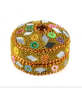 Bright round box - pill box - various colors - without velvet