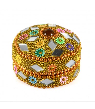 Bright round box - pill box - various colors - without velvet