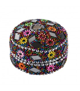 Bright round box - pill box - various colors - without velvet