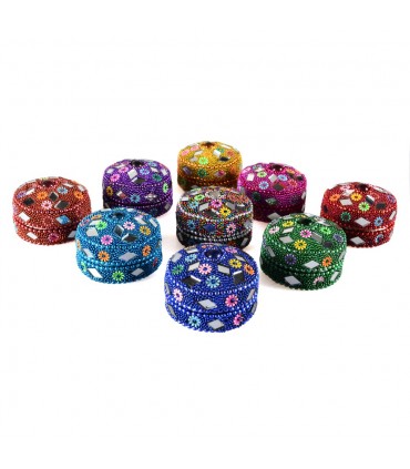 Bright round box - pill box - various colors - without velvet