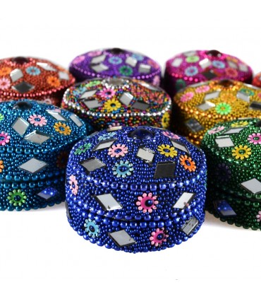 Cajita Redonda Brillante - Pastillero- Varios Colores - Sin Terciopelo