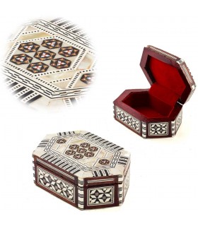 Oval White Box - Shell - Velvet - Intarsien von Ägypten