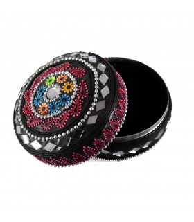 Juego 3 Cajitas Brillantes Purpurina Floral-Terciopelo - Colores