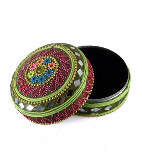 Juego 3 Cajitas Brillantes Purpurina Floral-Terciopelo - Colores