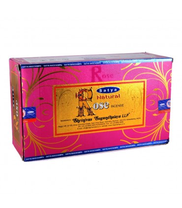 Incienso - Rosa - Satya Natural - Nueva Gama De Olores - Novedad - Cajita 12 Varillas