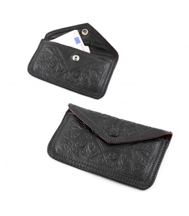 Cartera Piel Grabada y Acolchada - 2 Tamaños - Varios Colores