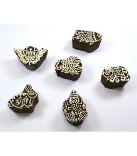 Siegel der handwerklichen Holz - Hindus - assorted Symbole